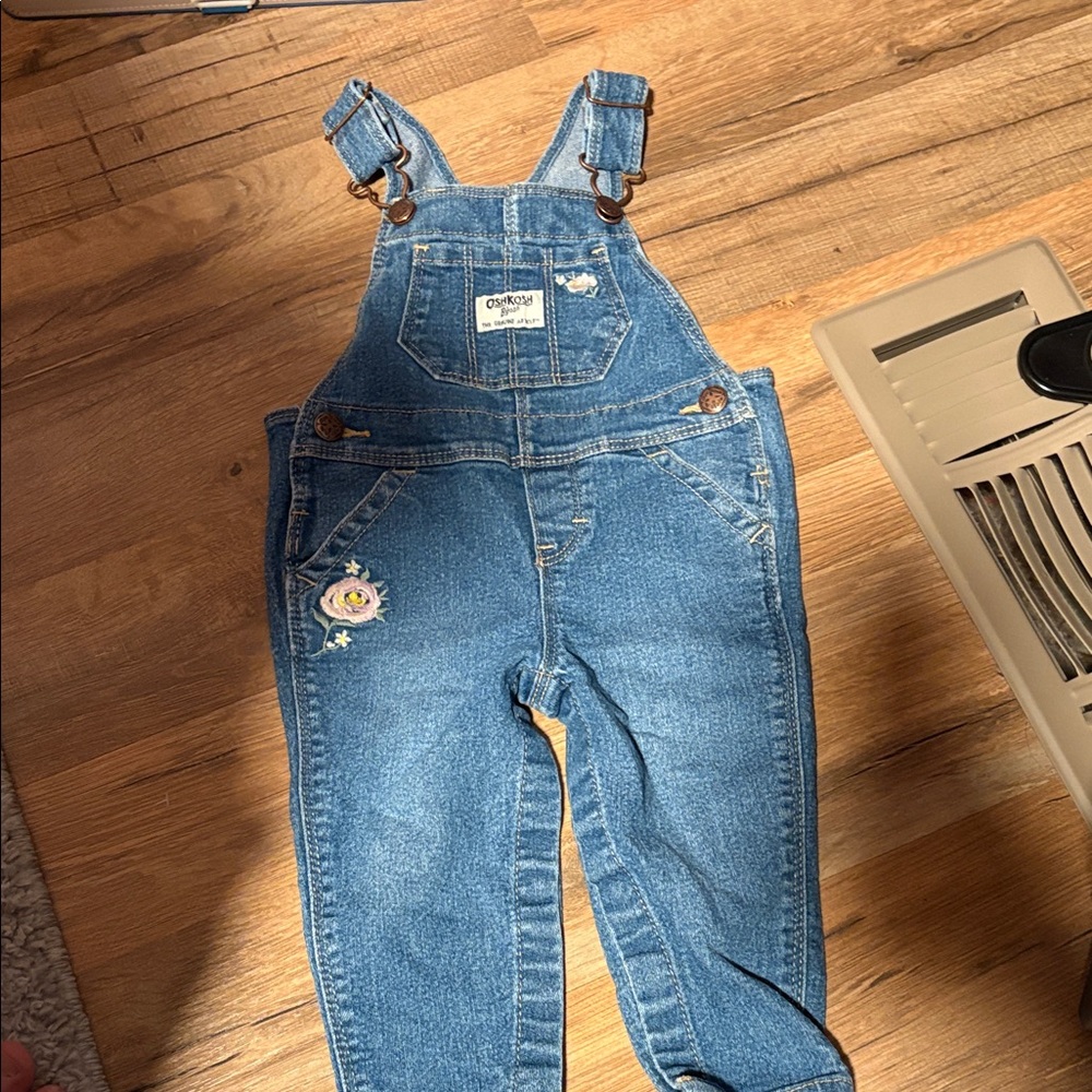 OshKosh B'gosh Denim Overalls with Floral Detail